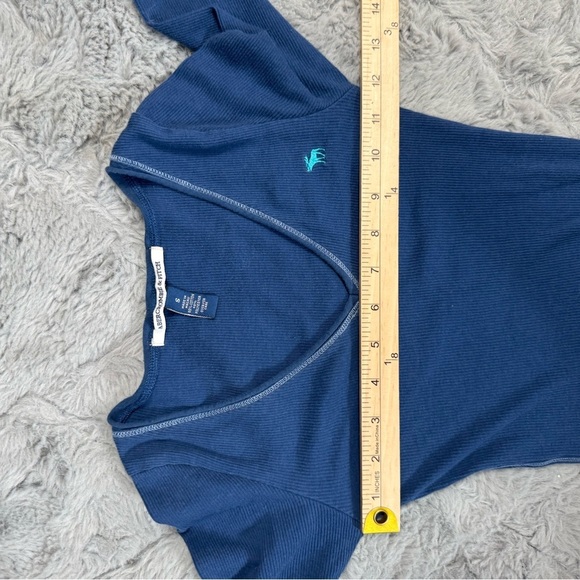 Y2K Abercrombie thermal v neck top small blue layering Bella Swan Elena TVD - Picture 6 of 10